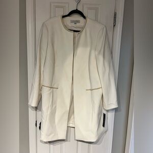 Tahari Cream Blazer with Gold Accents